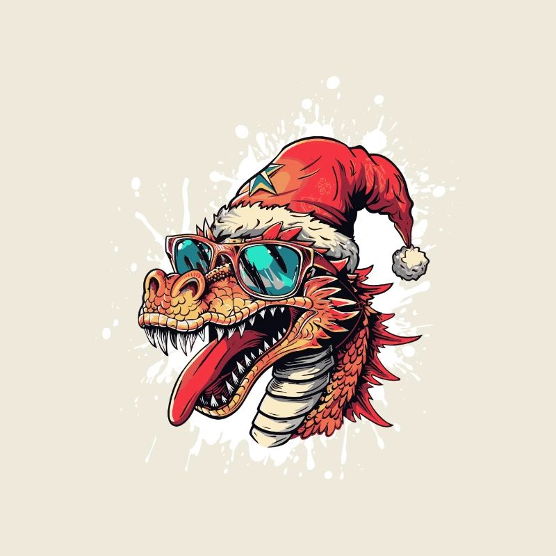Drache Weihnachten Lustig