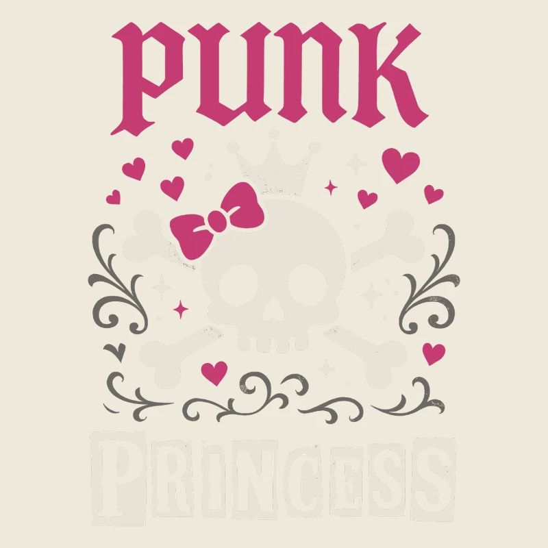 Punk Princess Skull Crown Heart