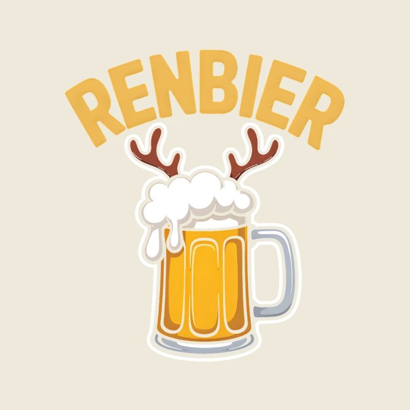 Renbier Krug mit Geweih