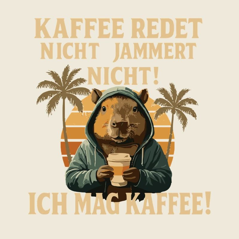 Capybara Kaffee Spruch Retro
