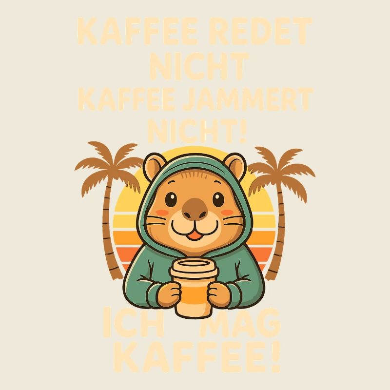 Capybara Kaffee Spruch Sunset