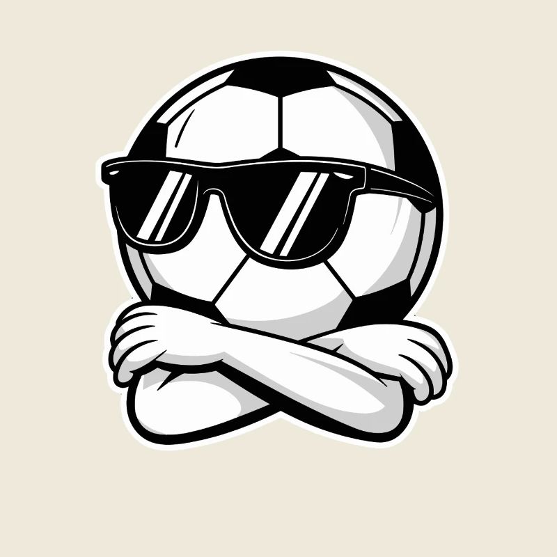 Soccer Smiley With Sunglasses And Crossed