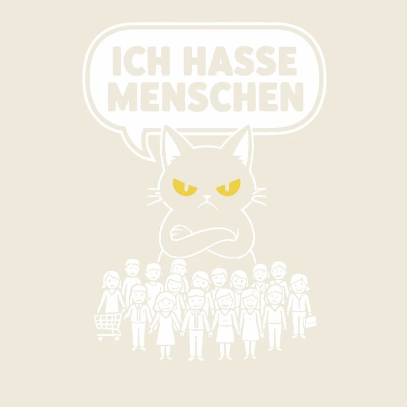 I Hate People Cat Funny Sarcasm