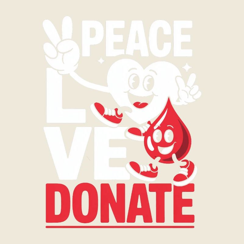 Peace Love Donate Blutspender Blutspende