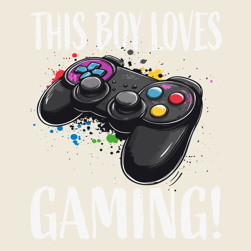 Garçon adore la manette de jeu