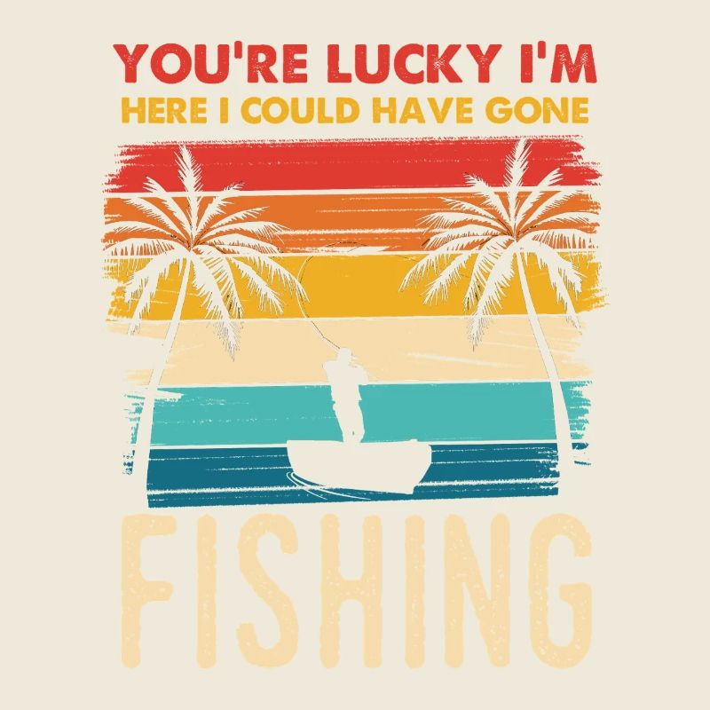 Fischerei Retro Sunset Silhouette