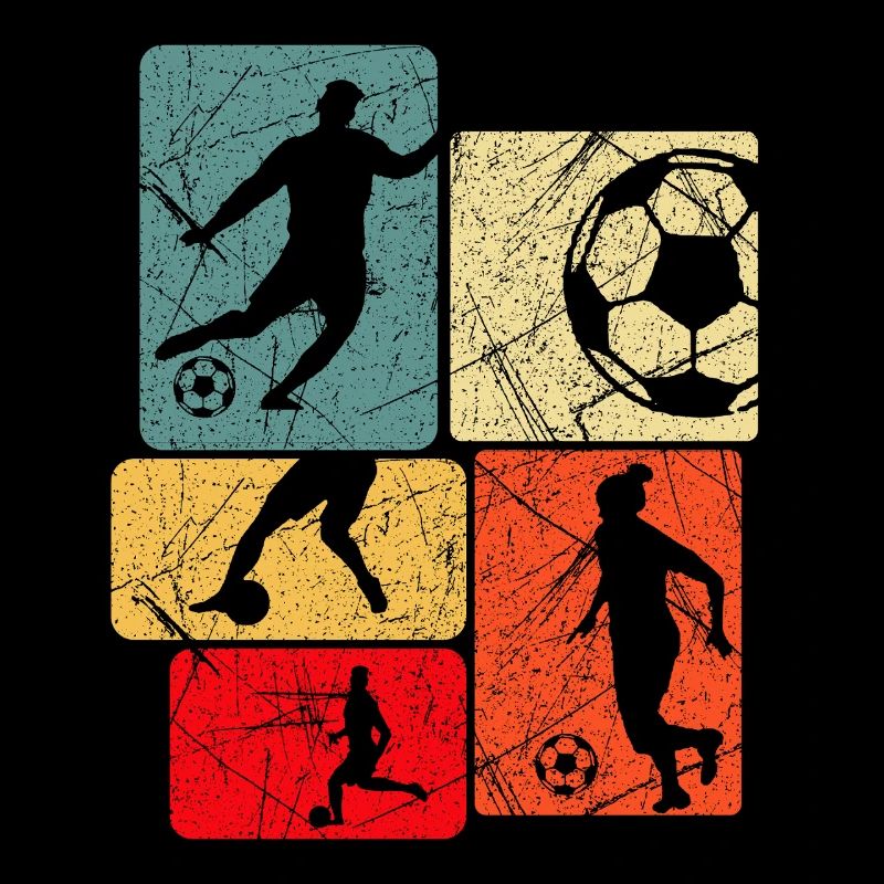 Retro Silhouette Football Pattern