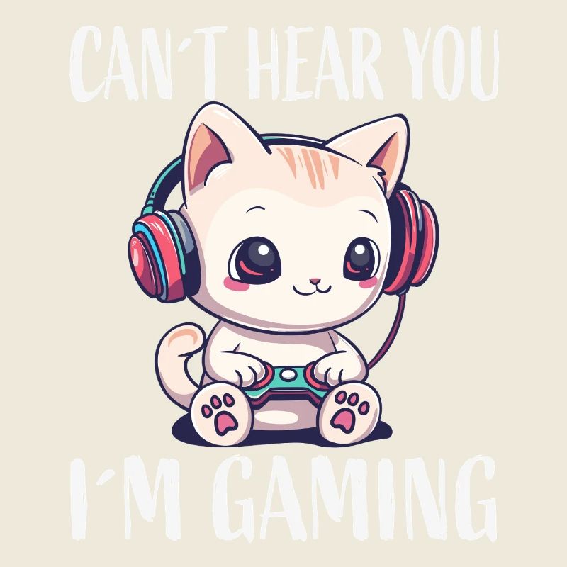 Cat Gaming While Gaming