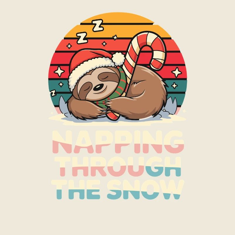 Napping Through The Snow Funny Sloth