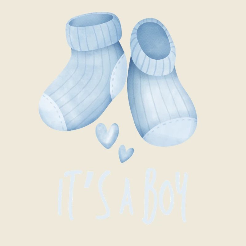 Petits bottins bleus pour bébé, c’est un garçon
