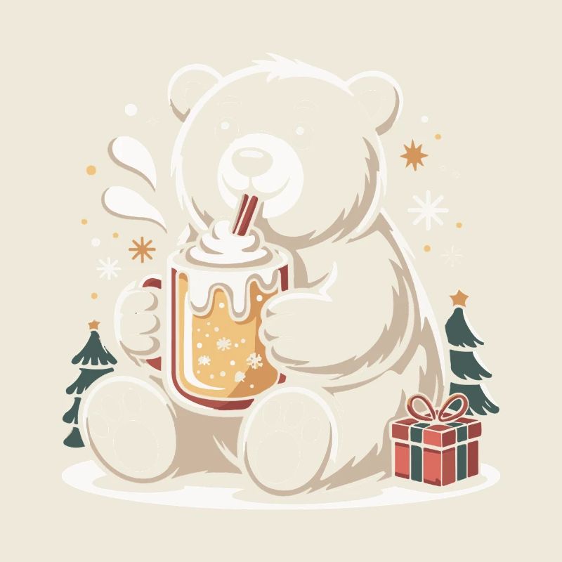 Polar Bear with Cocoa Winter Magic