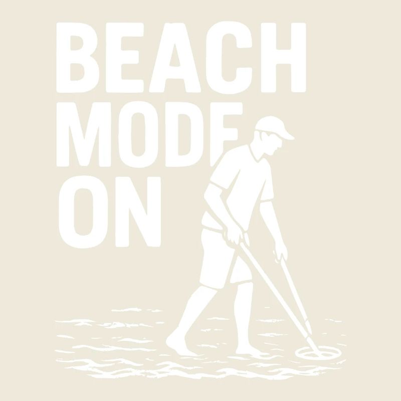 Mode plage sur un design drôle de détection de métaux