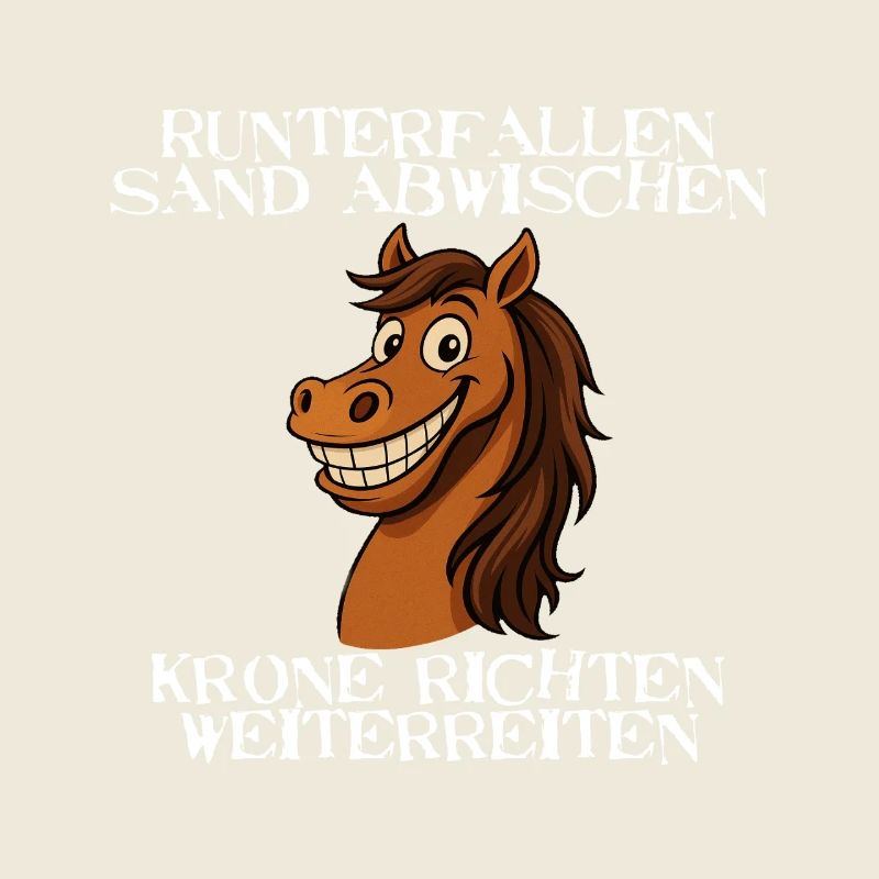 Freches Pferd Spruch - Krone richten weiterreiten
