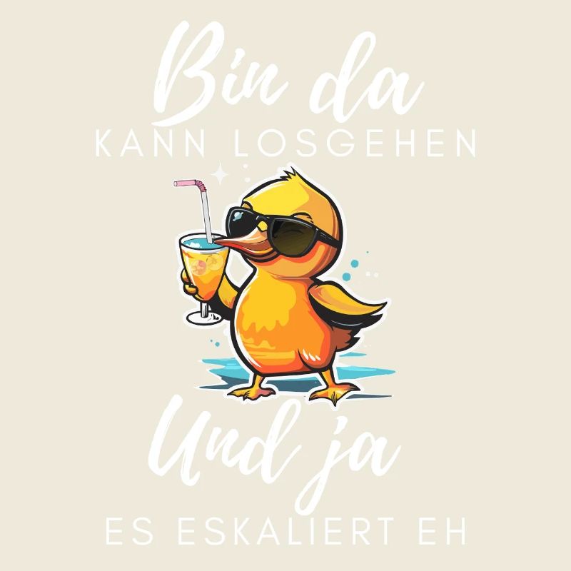 Party Duck with Saying and Cocktail Fun