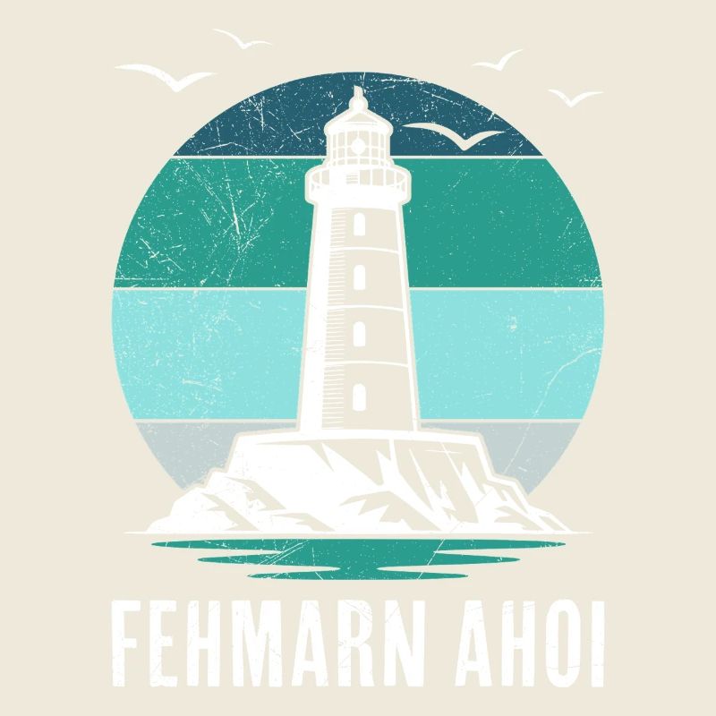 Baltic Sea FEHMARN AHOI Lighthouse Retro Funny