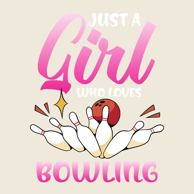 Mädchen liebt Bowling im Pink Gradient