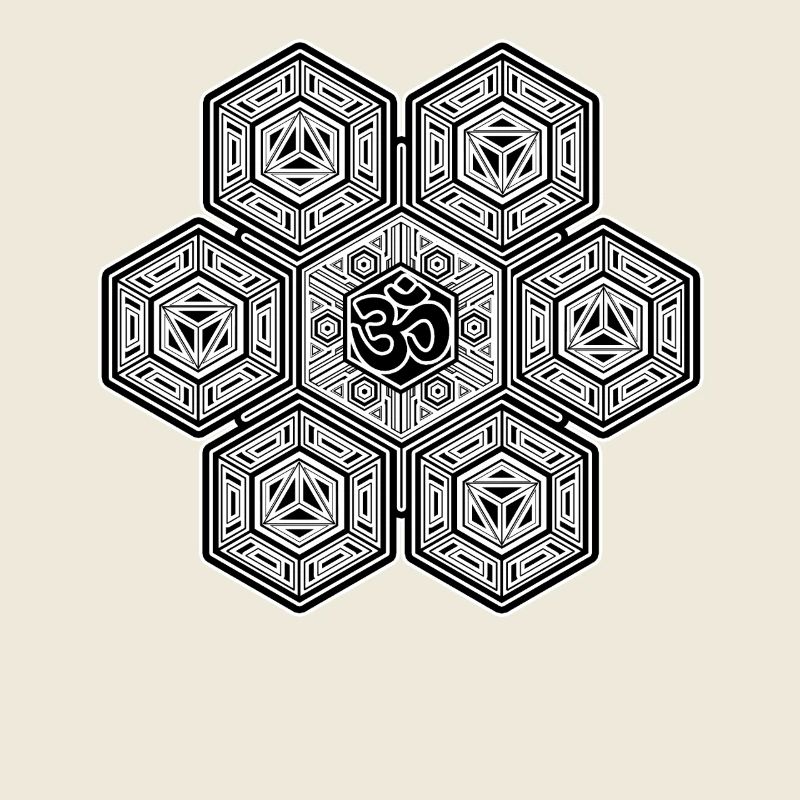 Mandala Hexagon Pattern Aum Sign Goa Psytrance