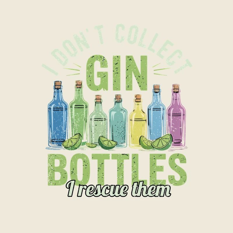 Gin, je ne collectionne pas les bouteilles de gin, je les sauve.