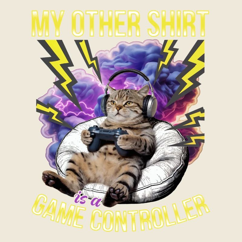 Funny Gaming Gamer Cat