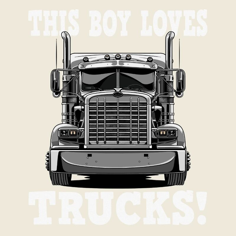 Junge liebt Trucks Frontansicht