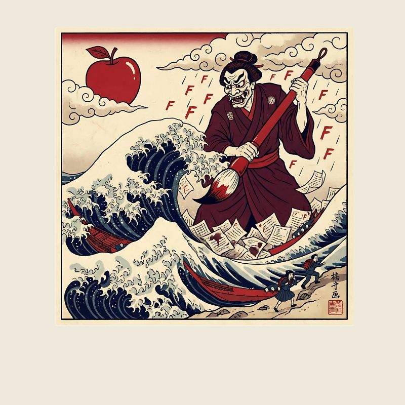 F Notes du professeur samouraï Vague de tsunami