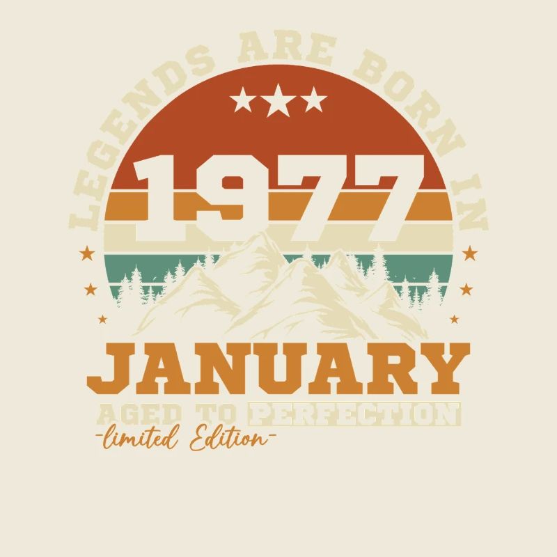 Januar 1977 Vintage-Retro-Geburtstagsgeschenk