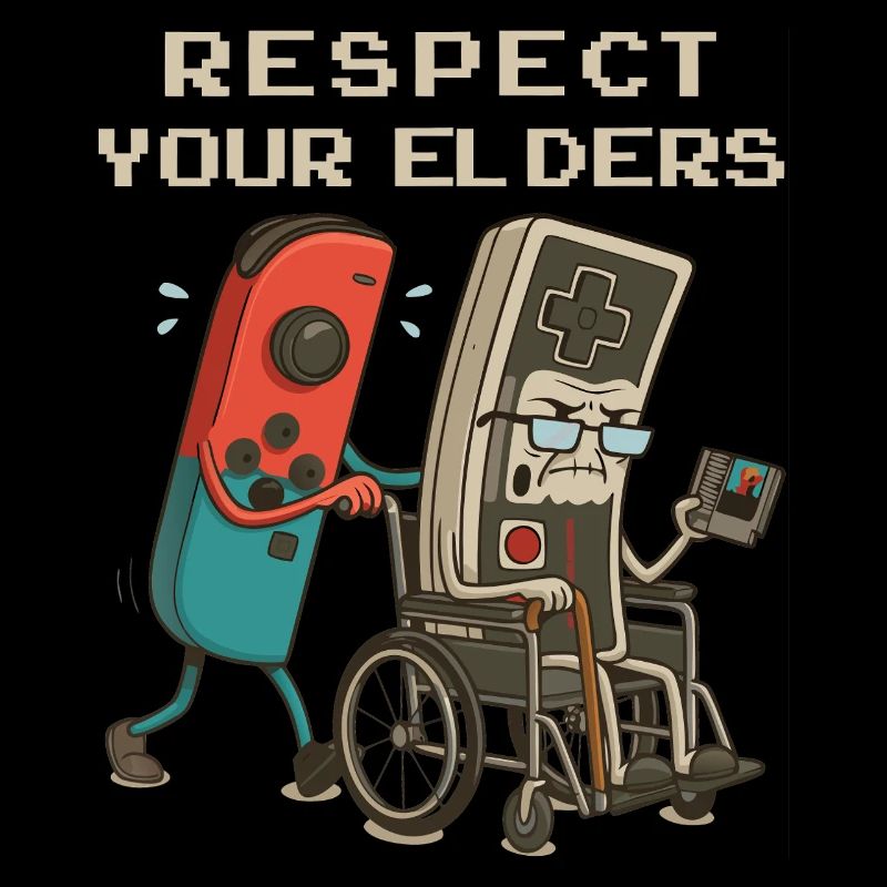 Manette rétro de jeu drôle de Respect Your Elders