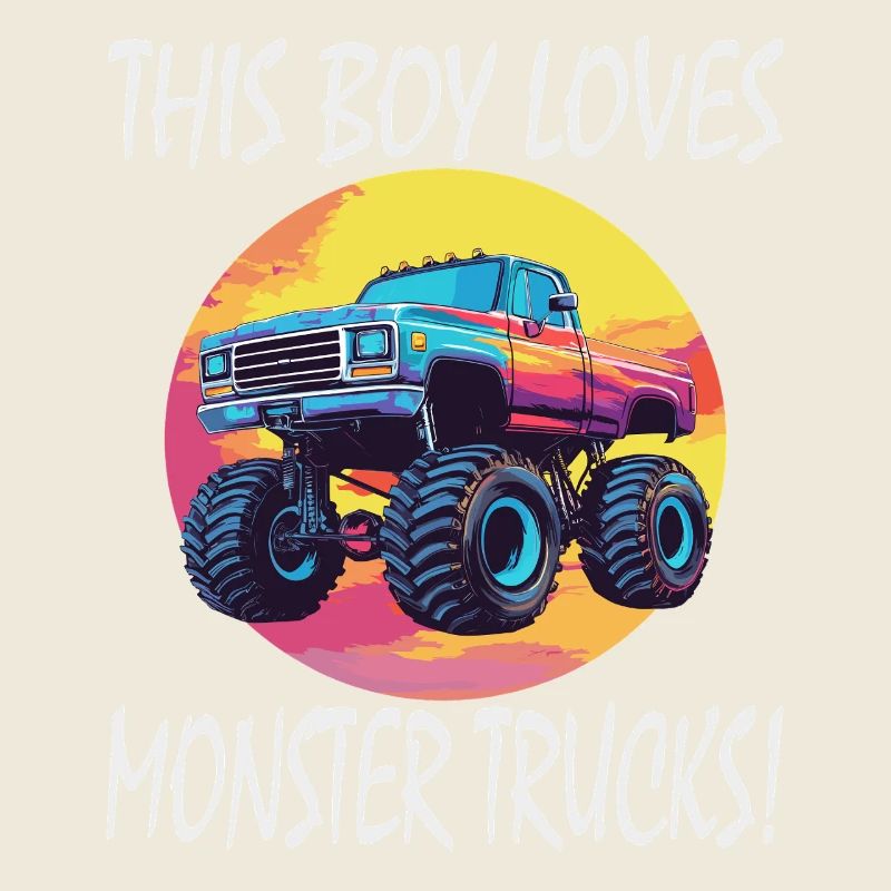 This boy loves monster trucks