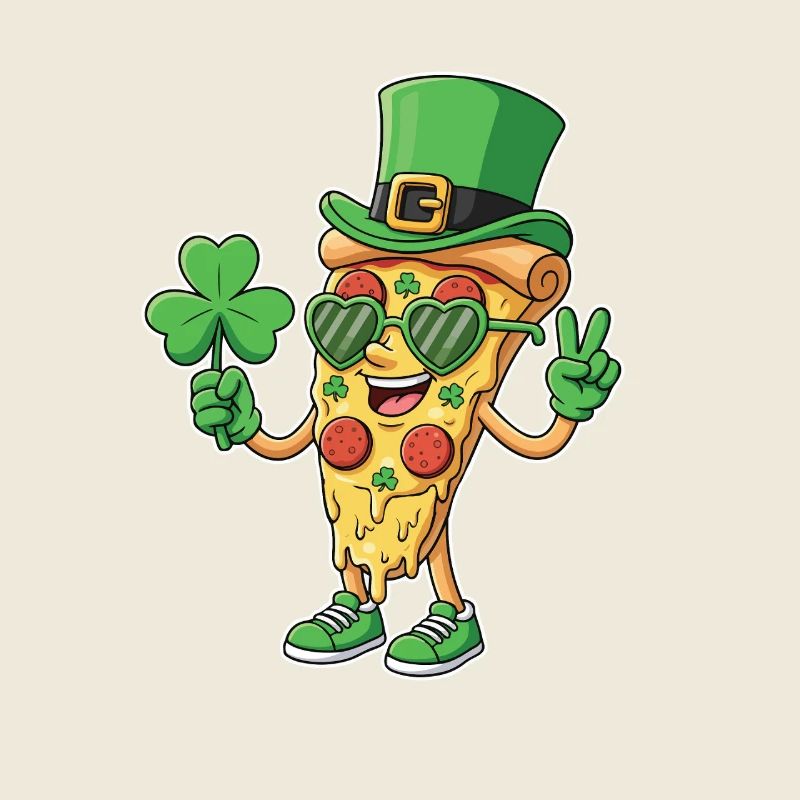St Patricks Pizza Clover Irisches Essensfest