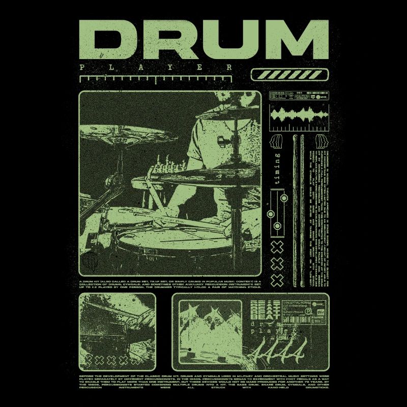 Rock Drummer Drum Player Streetwear