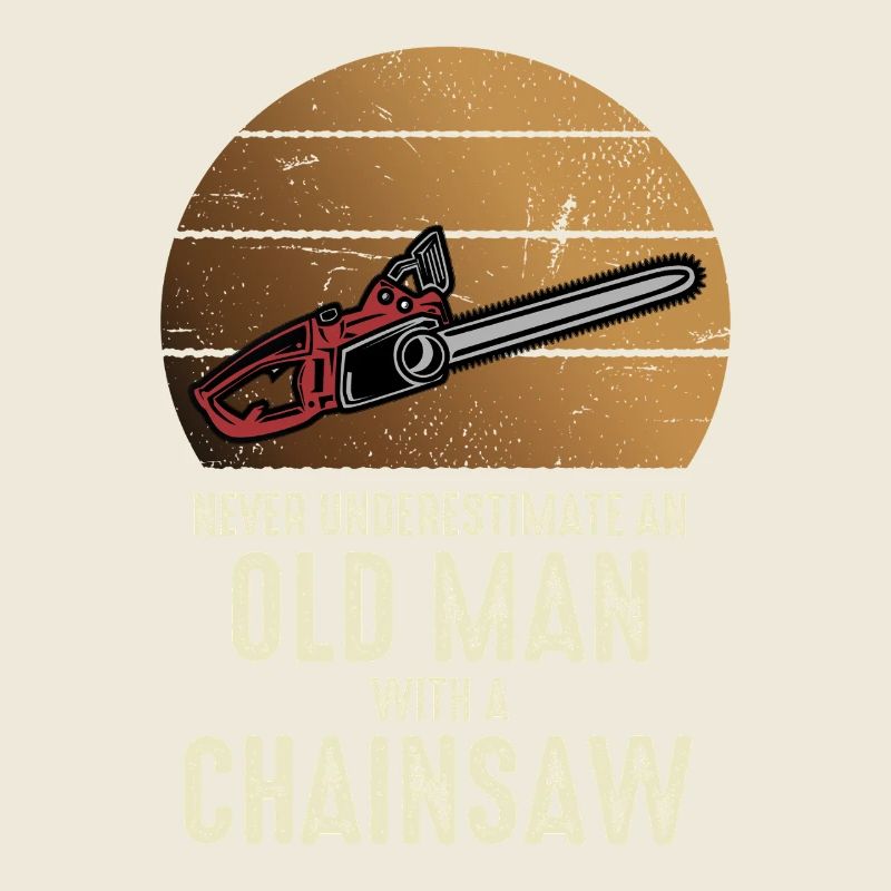 Old man with chainsaw