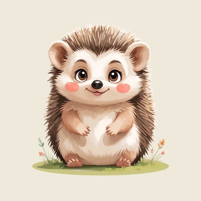 Cuddly hedgehog motif