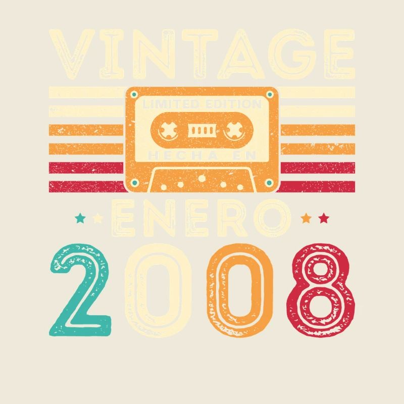 Cadeau d’anniversaire rétro vintage de janvier 2008