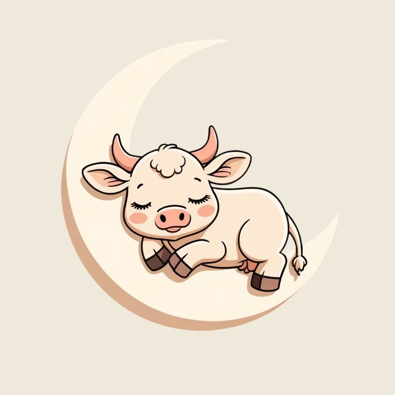 Moon cow in slumber