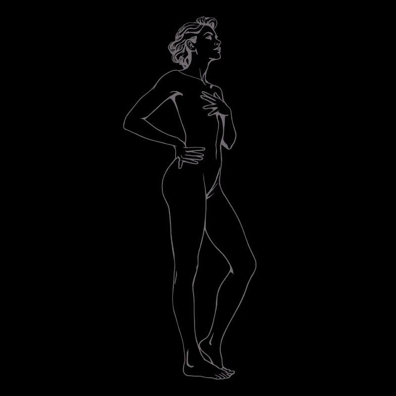 Dessin élégant de nus silhouette féminine