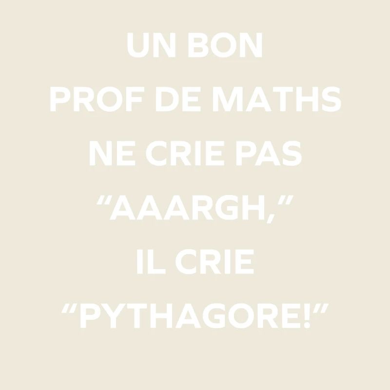 Prof de maths crie Pythagore
