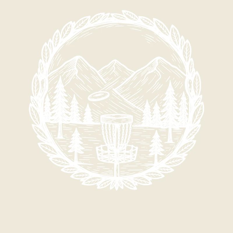 Disc Golf Mountain Scene Flying Disc Basket