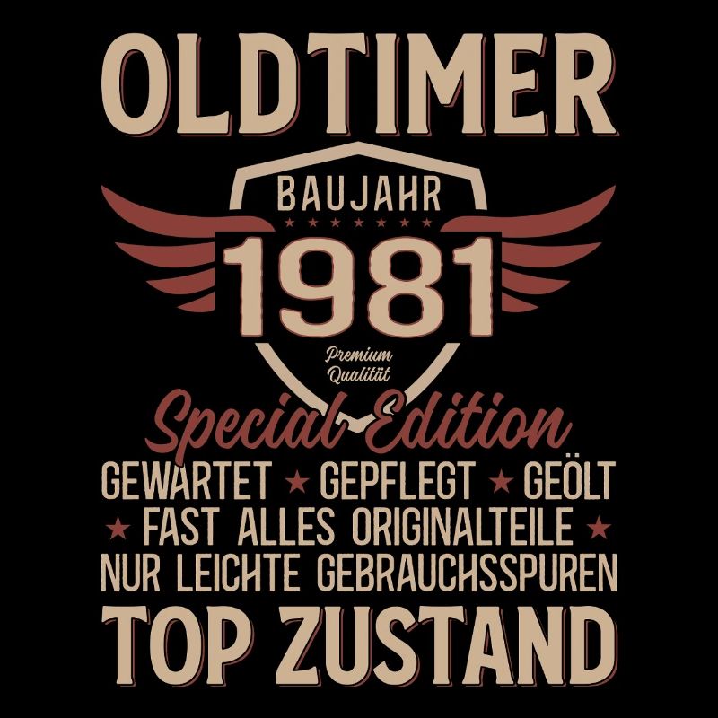 45. Geburtstag Shirt – Oldtimer 1981 Vintage Retro