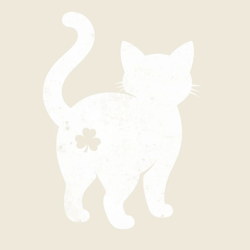Cat silhouette with shamrock
