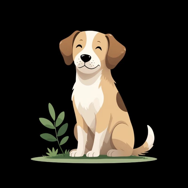 Chiot joyeux dans l’herbe