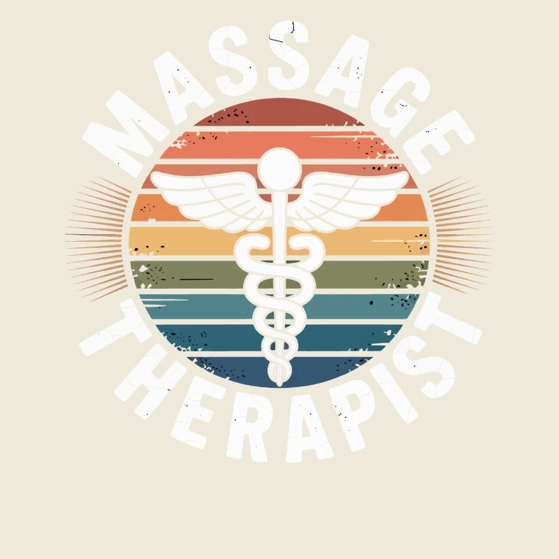 Retro Regenbogen Massage Logo