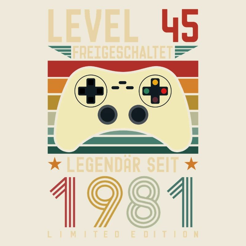Level 45 Unlocked 45th Birthday 45 years