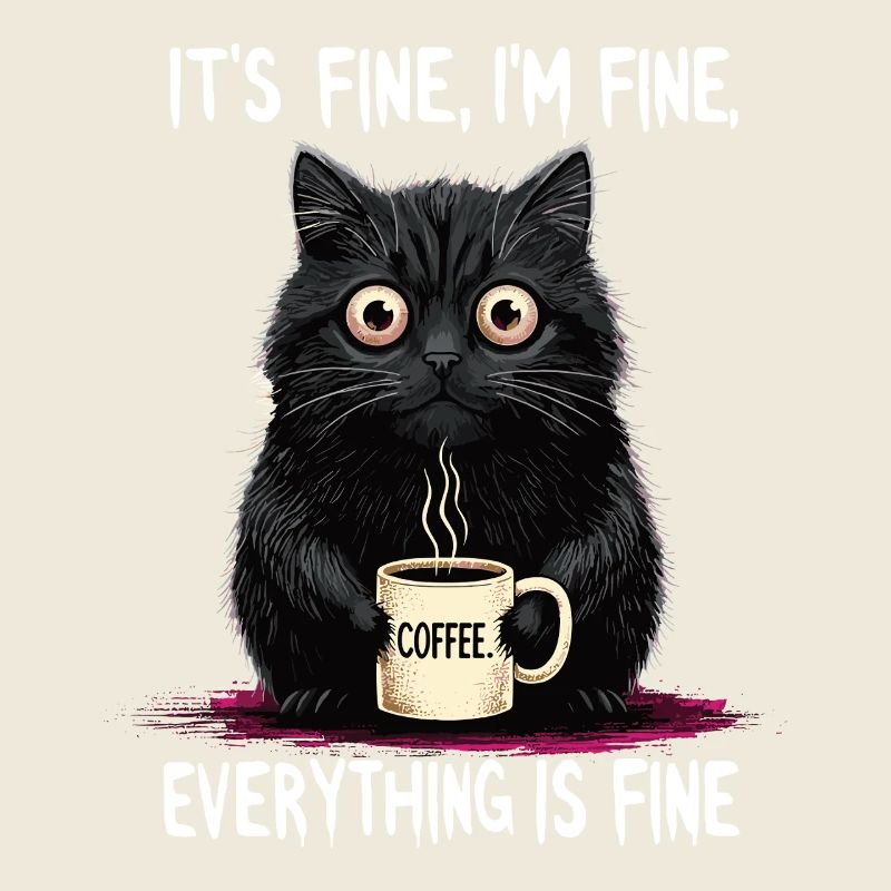 Ça va, je vais bien de l’humour de chat au café