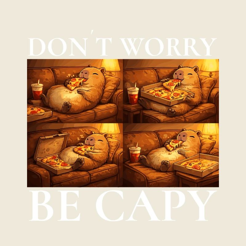 Don’t Worry Capybara Pizza Capybara Motiv