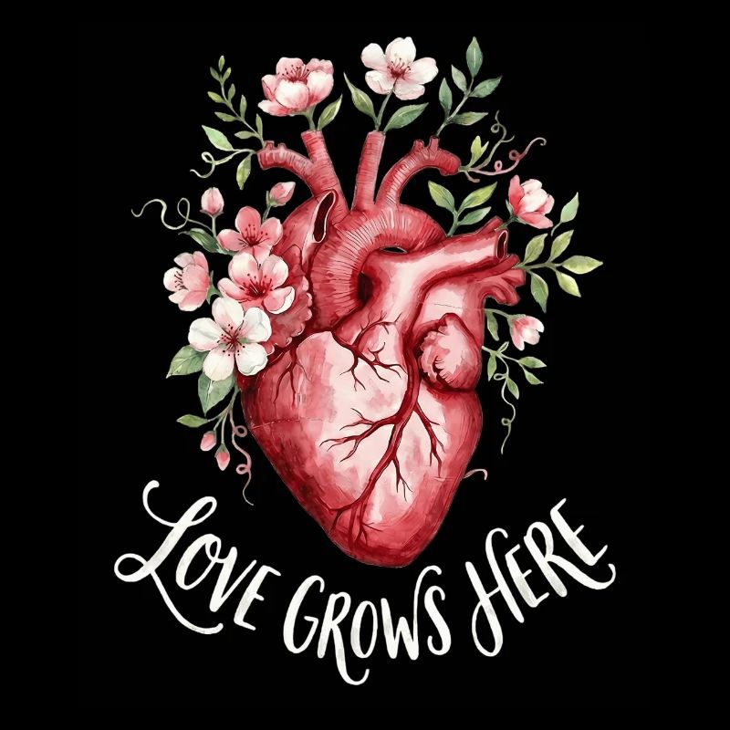  Love Grows Here Anatomical Heart Flowers