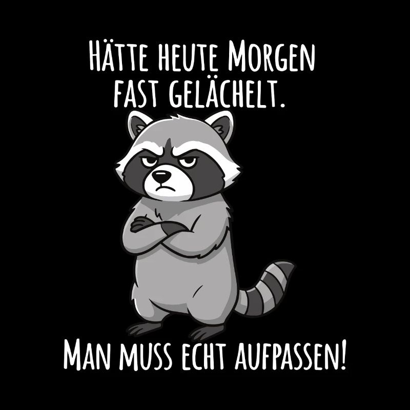 Fast gelächelt – Grummeliger Waschbär Morgenmuffel