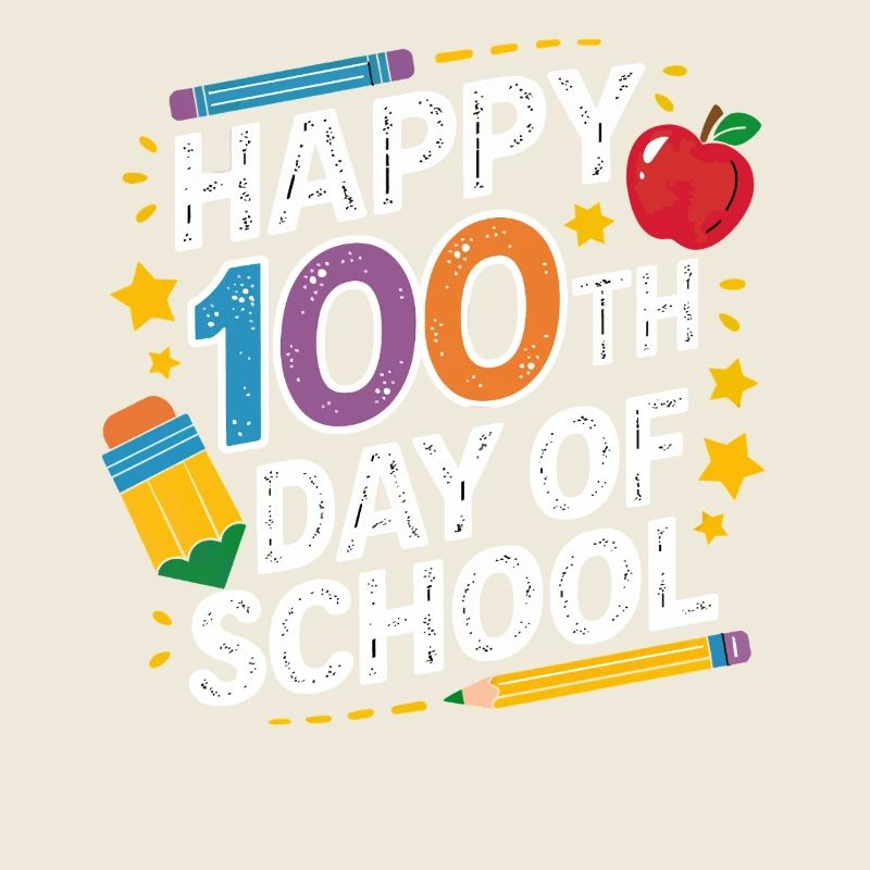 100e jour d’école Conception néon