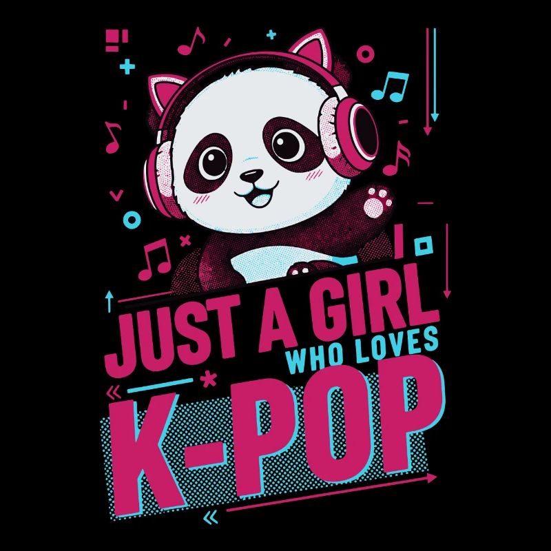 Nur ein Mädchen, das K-Pop liebt, süßer Panda Koreanisch