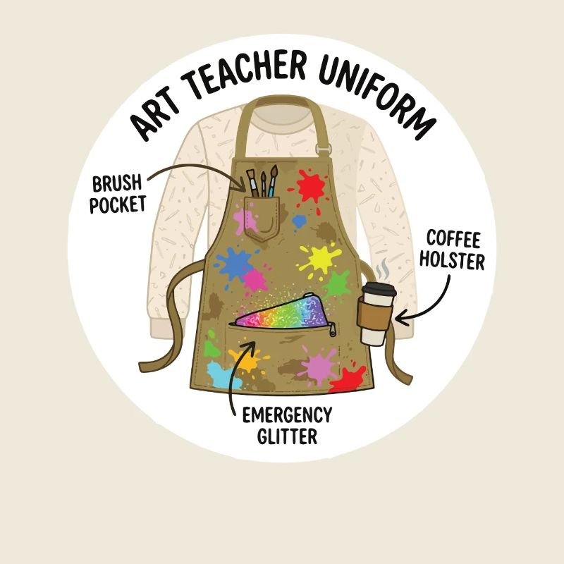 Motif créatif de l’uniforme d’enseignant d’art