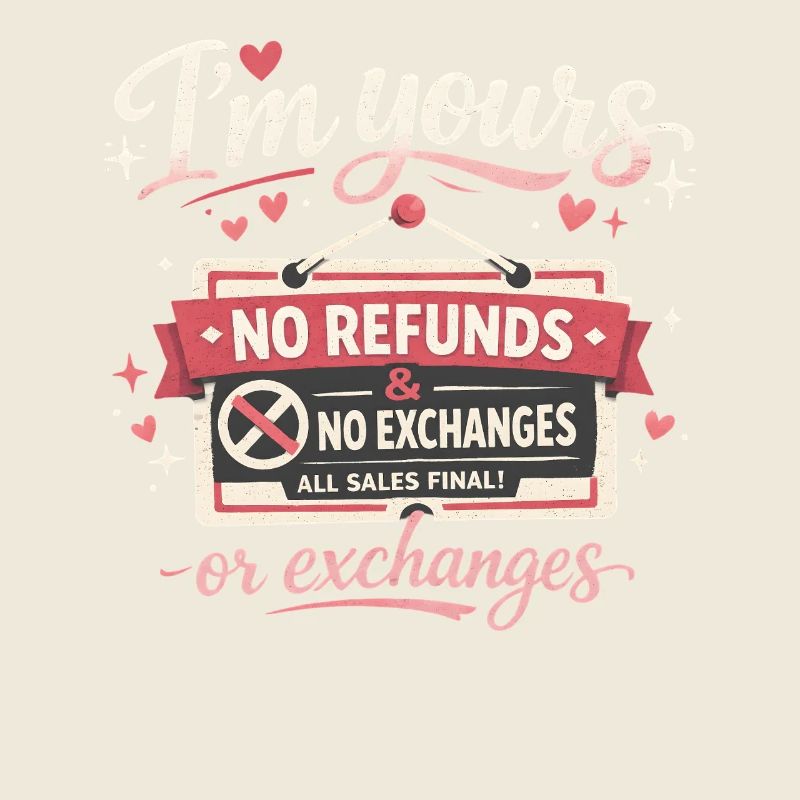 Je suis à toi Pas de remboursements Pas d’échanges Drôles de Saint-Valentin